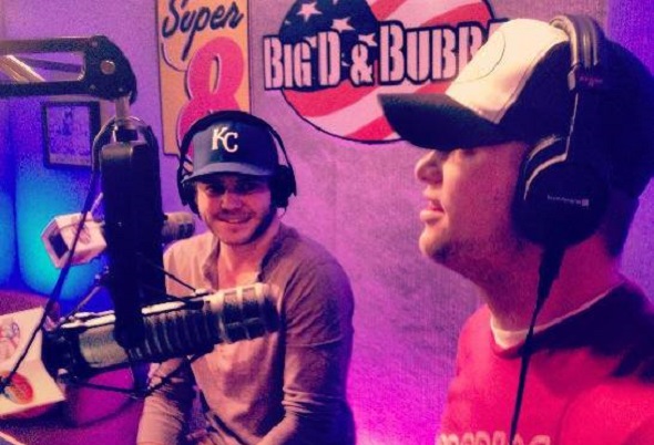 Johnny McGuire (in Royals hat) with Jordan Walker on the Big D and Bubba Show earlier this summer.