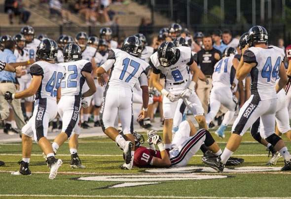 SM East's defense had Lawrence looking for answers all night. Photo by John Young, LJWorld.com.