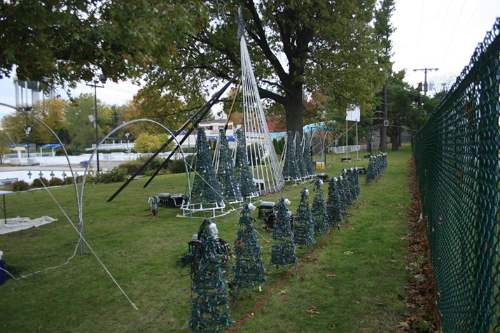 Tim Dorr rearranged the elements of his annual lighting display so they are more uniformly distributed than in years past.