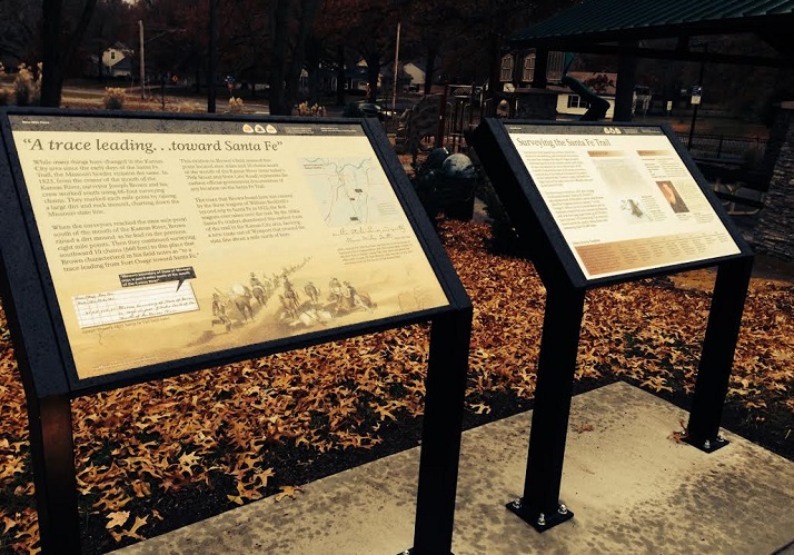 The two new markers commemorating the historical significance of the spot where Weltner Park now stands.