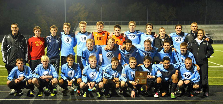 The team celebrating their regional title. Photo courtesy Meg Byrd.