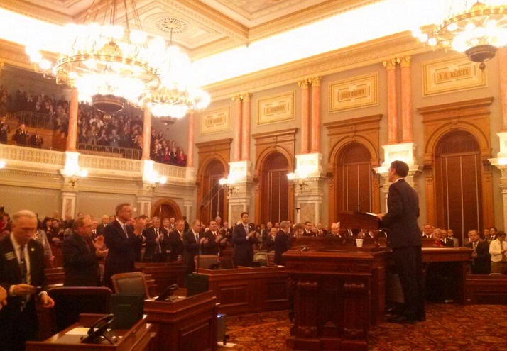 Kansas Gov. Sam Brownback delivered his 2014 State of the State address Wednesday. Photo via @govsambrownback Twitter account.