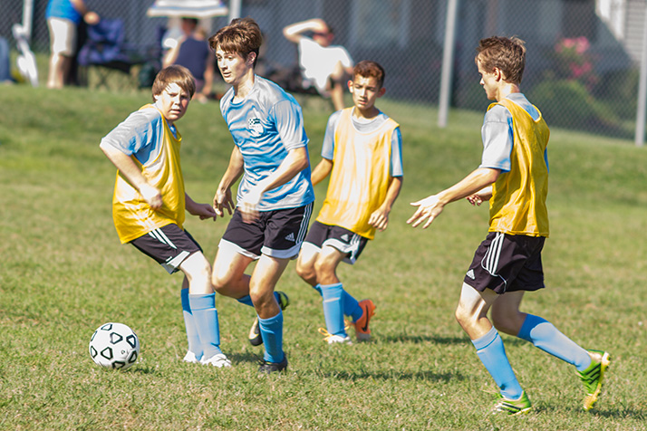 The C and D squads scrimmaged on the Indian Hills field Tuesday.