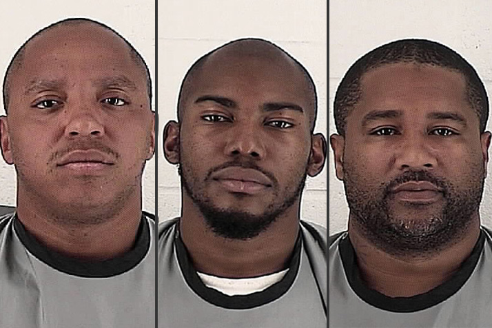 Suspects, from left, McKissick, Simms and Lucas face burglary charges.