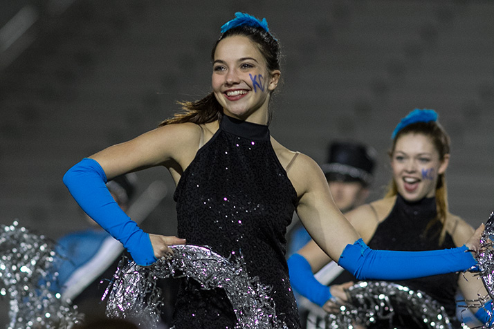 The drill team entertained at halftime.