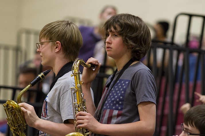 The Indian Hills pep band helped create a big-game atmosphere for the event.
