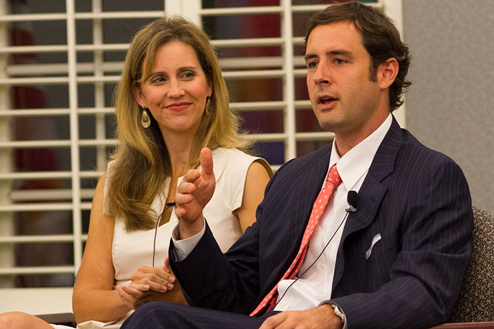 Kimberley and Josh Svaty were the featured speakers at Thursday's Community Forum on Kansas Environmental Issues.