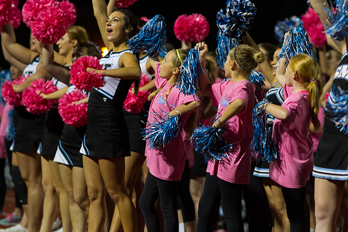 Participants in the Little Lancer Cheer Clinic got a chance to show off the moves they learned alongside the SM East cheerleaders.