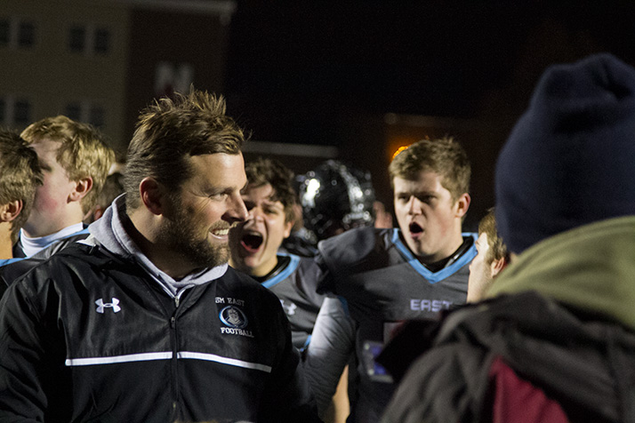 Head coach Dustin Delaney has lead SM East to a 23-2 record and two state championship appearances in his first two years at SM East.