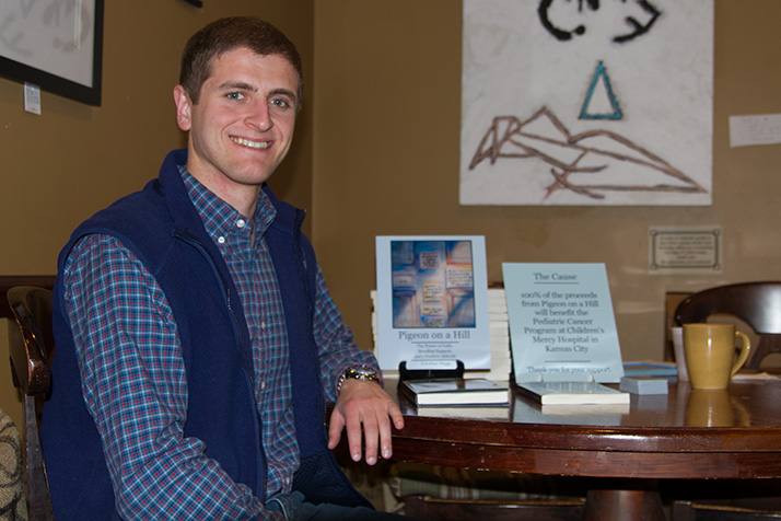 Jonathan Stepp had a book signing for Pigeon on a Hill at Hattie's Coffee in Prairie Village on Saturday.