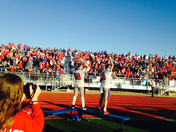 Miege's fans had plenty to cheer for as the Stags won their fifth state title. Photo by Brennan Dial.
