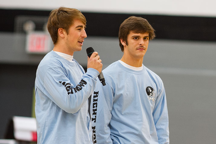 Players Sam Huffman and Will Oakley told the assembled Lancer mass that they wanted it to be loud at Welch Stadium Saturday, loud enough that Hutchinson's offense "can't hear a thing."