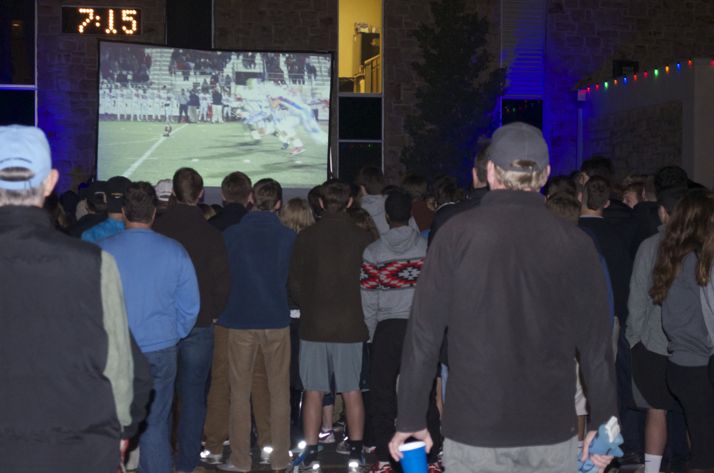 Hundreds of fans watched the inspirational team videos on the big screen Friday night.