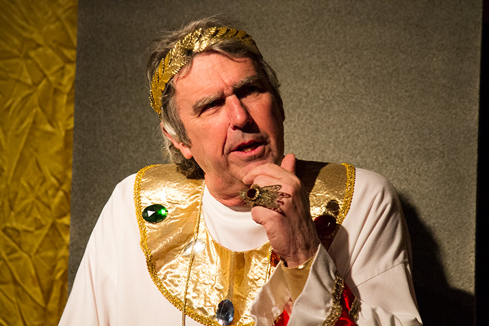 King Herod hears news of the newborn king from the three wise men.