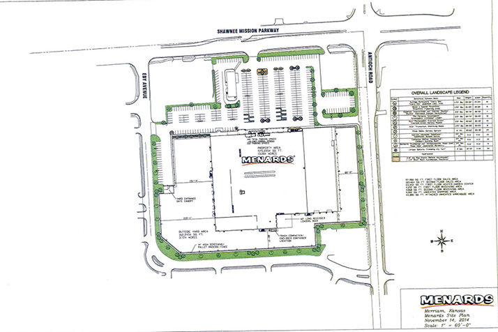 An overview of the proposed site plan for the Menards development.