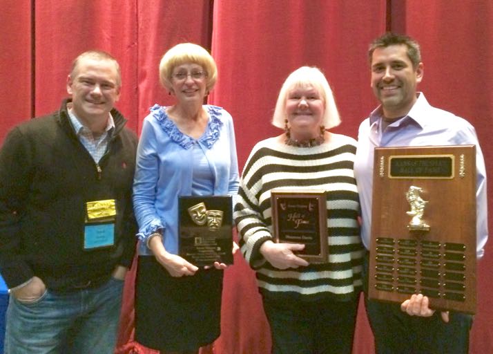 David Hastings, SM North 1988, Thespian State Director; Margaret McClatchey, Maureen Davis, Eddie Shafer, SM North class of 1998 at the awards presentation.