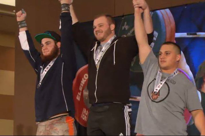 Carter celebrating his win in Oklahoma City.
