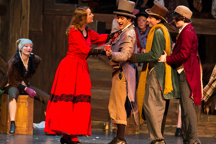 Senior Erin Khelm as Nancy lets members of Fagin's Gang know that it's a fine life.