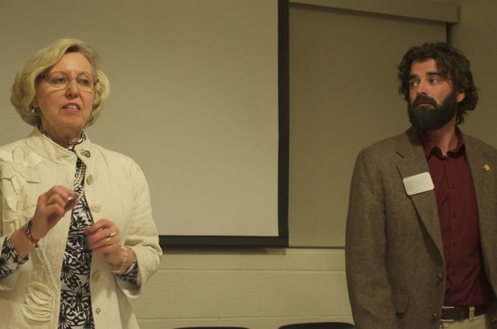 Sen. Pat Pettey and Rep. Jarrod Ousley at Thursday's forum in Merriam.
