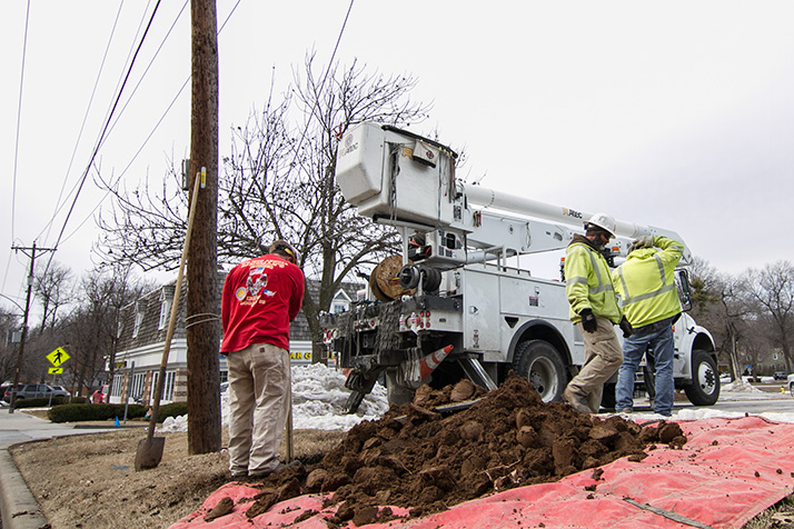 Crews have been busy replacing utility poles in Prairie Village and surrounding cities to make way for the installation of Google's Fiber infrastructure.