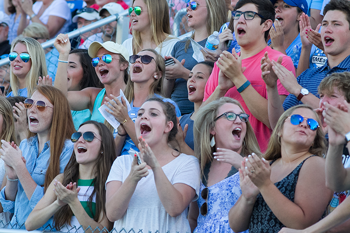 A happy crowd of Lancer fans chanted as the clock wound down.