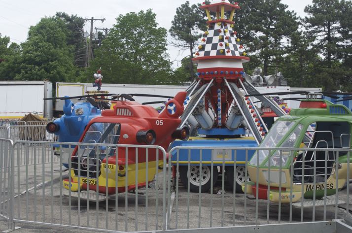 Carnival rides were ready and waiting near Sylvester Powell Community Center.