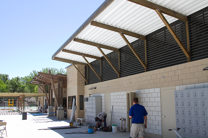 The new pool building features an event space that can be rented out for parties. The Parks and Recreation department has already had an inquiry about hosting a wedding at the facility.