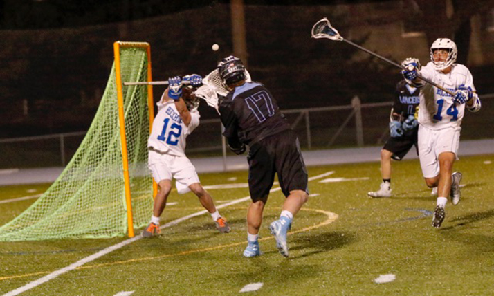 SM East faces rival Rockhurst in the Lacrosse Association of Kansas City semi-finals tonight. Photo courtesy Tom Strongman