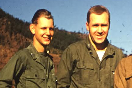 Schottman (left) with Bobby Brown, one of two surviving members of the New York Yankees 1947 World Series team.