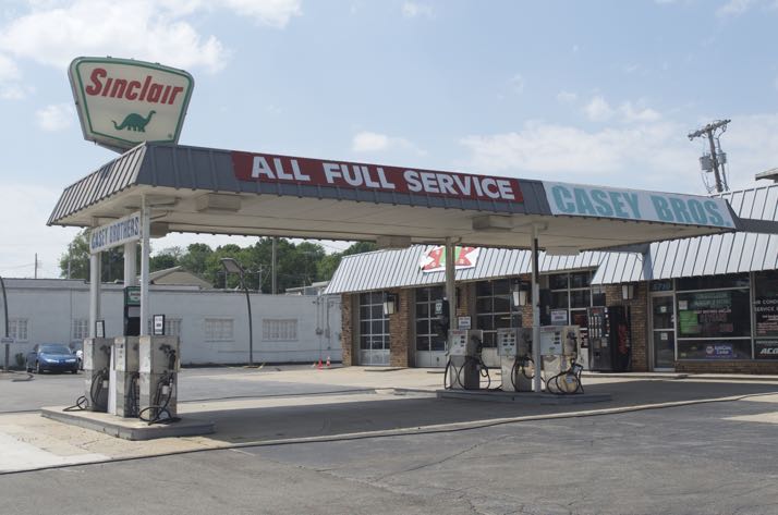 The pumps, tanks and Sinclair signs will be removed next week. The station is already out of gas.