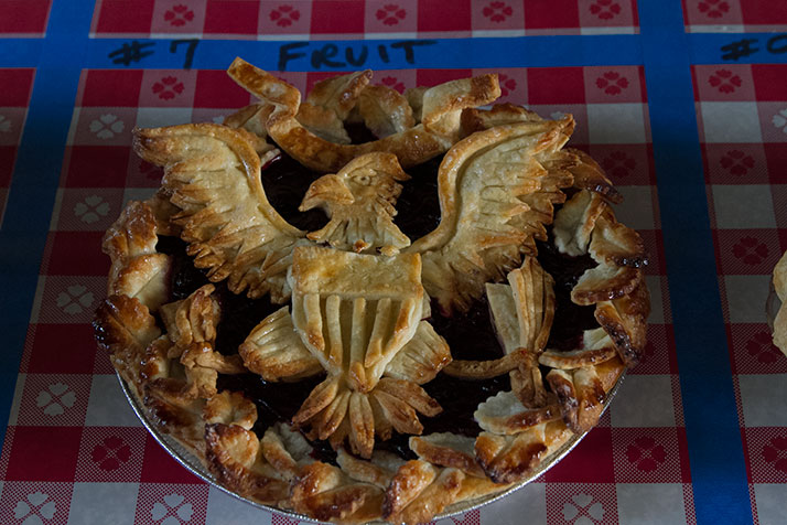 Lauren Woidela's cherry/blueberry/blackberry pie took second place in the fruit category, but first place in patriotic hearts.