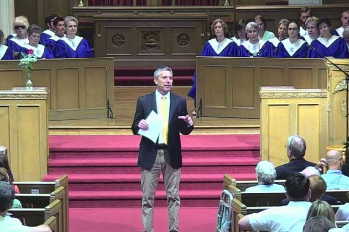 Paul Rock delivered a sermon Sunday commemorating Second Presbyterian's 150th birthday.