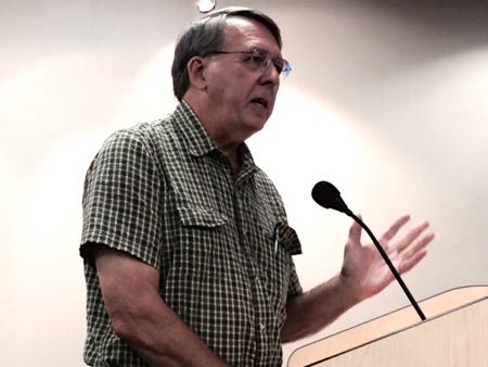 Steve Petrehn recounting the story of Roeland Park's readiness to help Katrina victims.