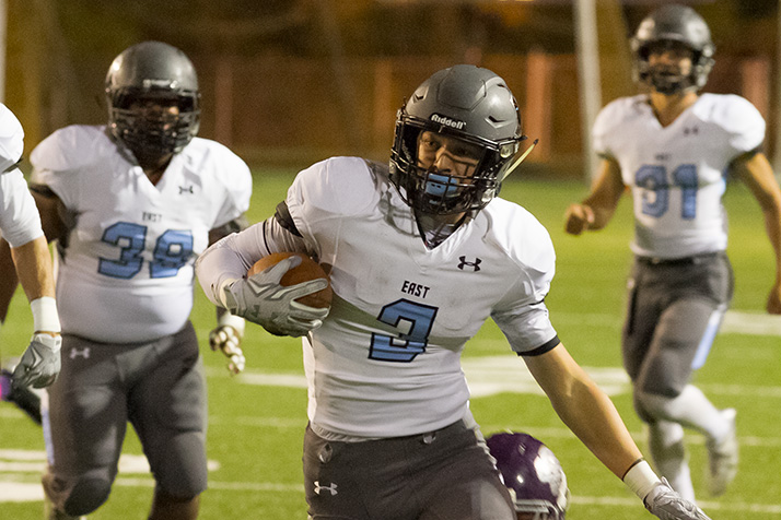 Junior Trevor Thompson sprinted along the sideline on a punt return.