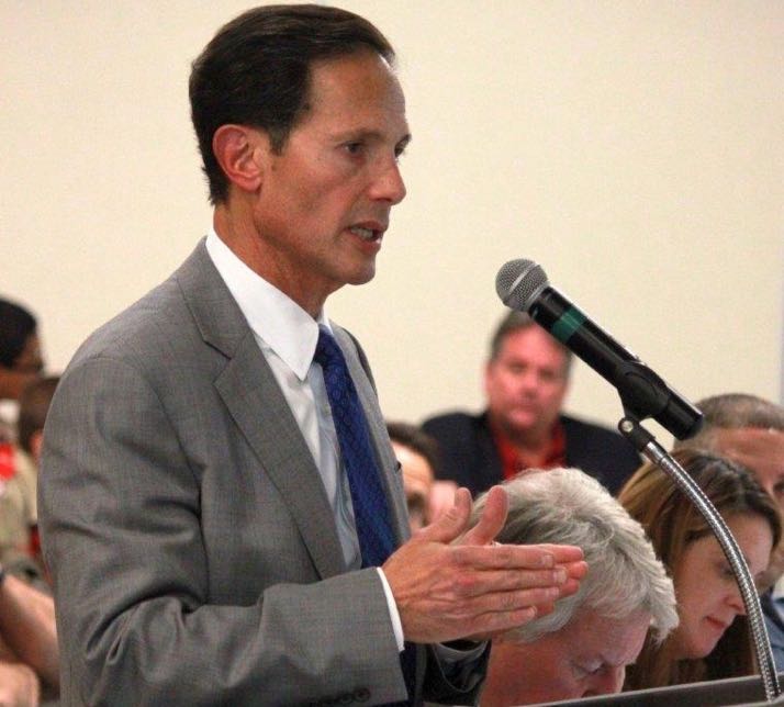 Developer Tom Valenti addressed the city council Wednesday night. Photo by Bill Nichols
