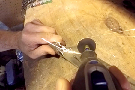 Crockett at work in his shop.