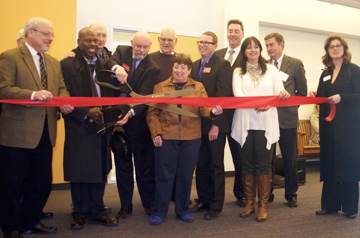 Board members and elected officials gathered for the ribbon-cutting Thursday evening.