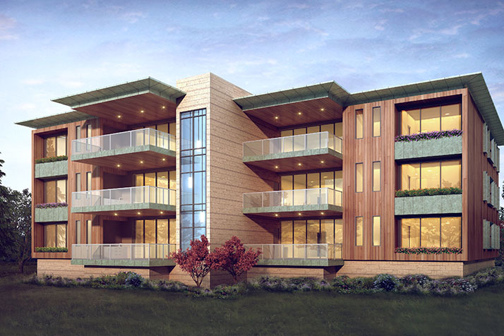 Each unit will feature a north deck that overlooks the new Meadowbrook park.