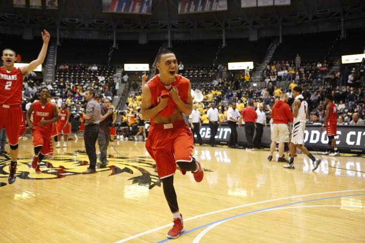 Avante Williams rushes to the stands as the game ends. All photos by Mariah Stadel.
