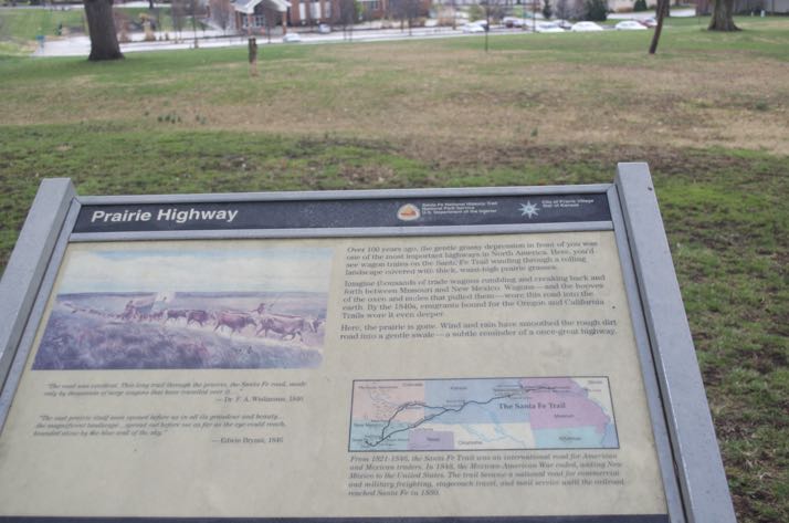 Santa Fe Trail wagon ruts are still visible in Prairie Village.