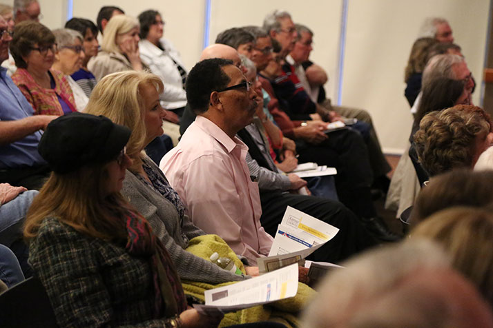 More than 200 people attended the forum at the Matt Ross Community Center.