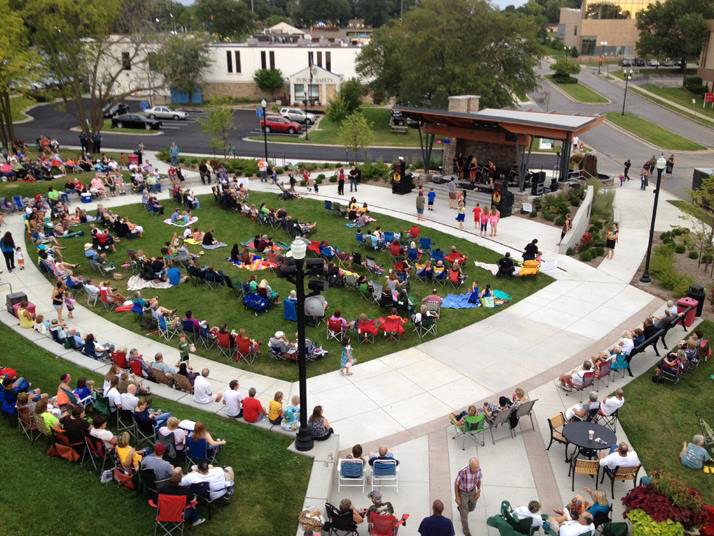 An overhead view of Gladstone's Linden Square. Photo via Linden Square Facebook page.