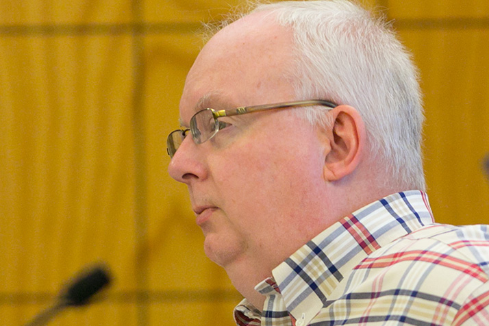 David Morrison at Monday's city council meeting.