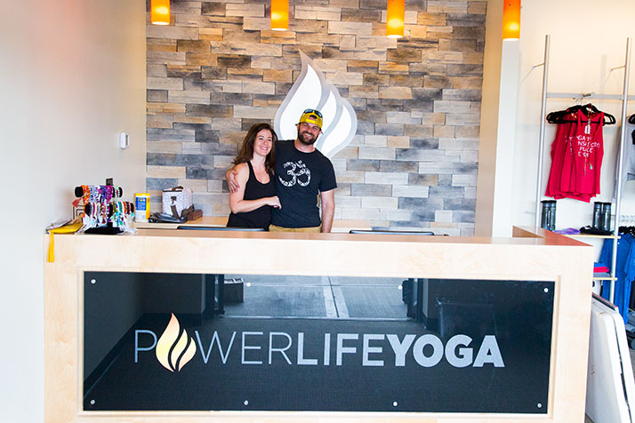 Stephanie and Adam Geneser were down from Des Moines this week getting their new Corinth Square PowerLife Yoga studio set up.