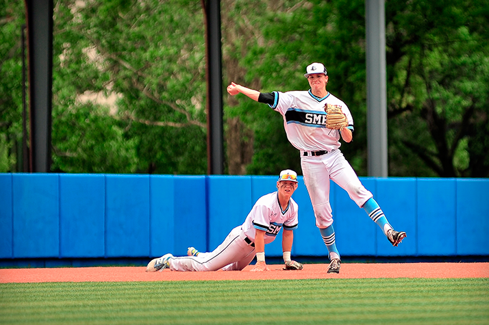 Junior Luke Anderson contributed with bat and glove in the win over Wichita West. Photo by Don Austin.