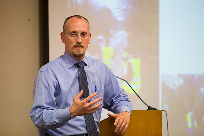 Tom Worker-Braddock of Olsson Associates detailed the results of a study finding a number of impediments to pedestrians walking to school.