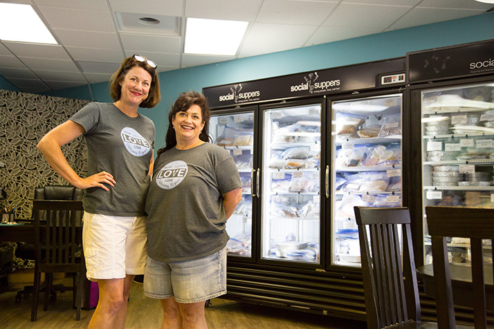 Jill Machovsky (left) and Jennifer Blankenship opened their Social Suppers store at Corinth Square in May 2006.