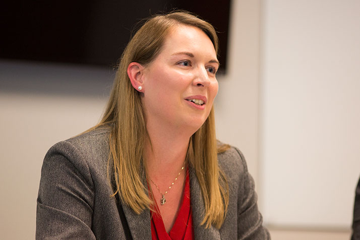 Dorothy Hughes, seen here at a Overland Park Chamber of Commerce candidate forum, won the Republican primary Tuesday.