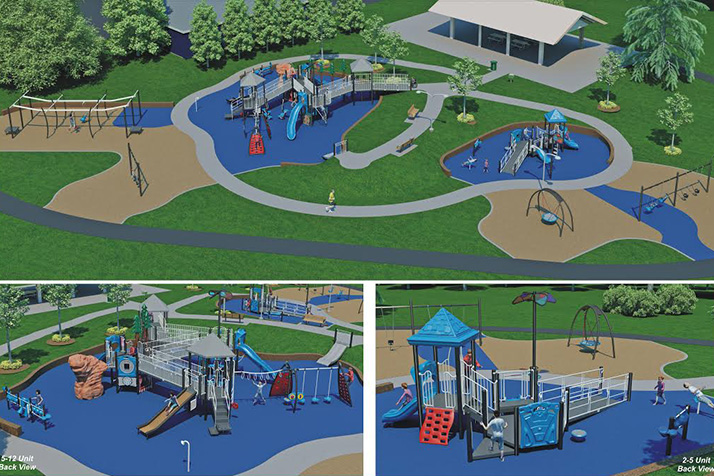 A rendering of the new playground approved for Leawood City Park. Rendering by Cunningham Recreation.