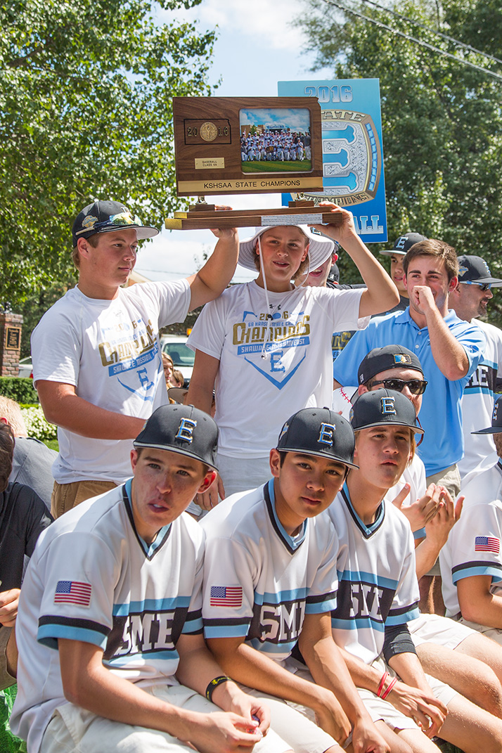 SM East's baseball team showed off its fresh state title hardware.